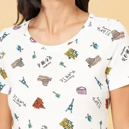 Honey by Pantaloons Conversational Printed Round Neck Cotton Regular T-shirt image 5