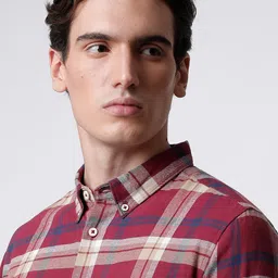 THE BEAR HOUSE Men Slim Fit Tartan Checks Checked Pure Cotton Casual Shirt image 5
