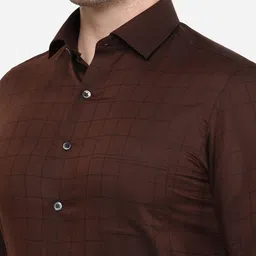 Greenfibre Men Cotton Slim Fit Checked Casual Shirt image 2