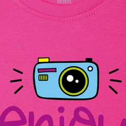 NUSYL Girls Typography Printed Round Neck T-shirt image 4