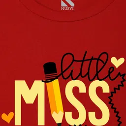 NUSYL Girls Typography Printed Round Neck T-shirt image 3