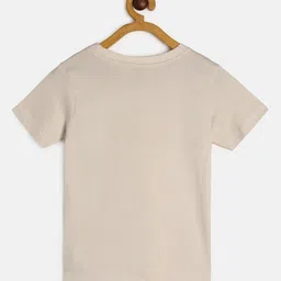 MINI KLUB Boys Beige Typography Printed Applique T-shirt image 3