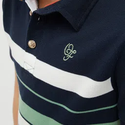 One Friday Boys Striped Polo Collar T-shirt image 2
