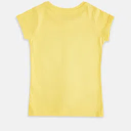 Pantaloons Junior Girls Yellow Printed T-shirt image 2