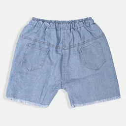 MANZON Girls Self Design Mid-Rise Denim Shorts image 3