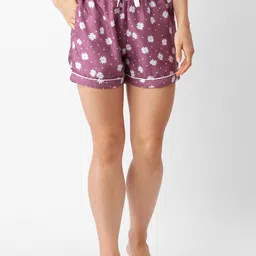 FashionRack Women Grey & Pink Set Of 2 Printed Lounge Shorts image 2