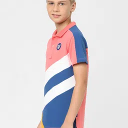 Jack & Jones Junior Boys Colourblocked Polo Collar Cotton T-shirt image 3