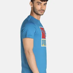 Puma Men Blue Brand Logo Printed Cotton T-shirt image 2