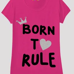 KUCHIPOO Girls Multicoloured & yale blue 5 Printed Extended Sleeves T-shirt image 3