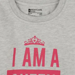Bodycare Kids Girls Grey Printed T-shirt image 2