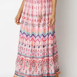 Ethnicity Ethnic Motifs Printed Flared Maxi Skirt image 5