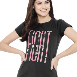 Fabflee Pack Of 4 Typography Printed Regular Fit Cotton T-shirt image 4