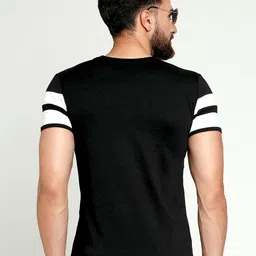AUSK Men Black Striped T-shirt image 2