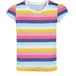 PLUM TREE Girls Pack of 2 Striped Puff Sleeves T-shirts image 4