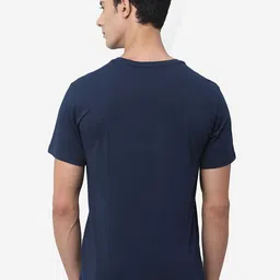 JADE BLUE Men Blue Slim Fit T-shirt image 4