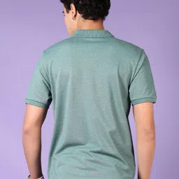 V-Mart Men Solid Polo Collar Cotton T-shirt image 2