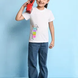 NUSYL Girls Typography Printed Round Neck T-shirt image 4