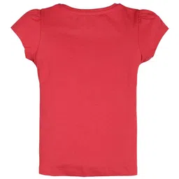 PLUM TREE Girls Pack of 2 Navy BlueRed Printed Cotton Pure Cotton T-shirt image 5