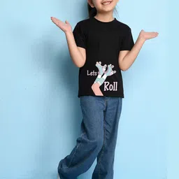 NUSYL Girls Graphic Printed T-shirt image 2