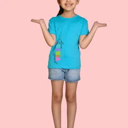 NUSYL Girls Typography Printed Cotton T-shirt image 3