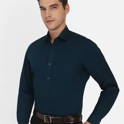 D Kumar Men Teal Standard Formal Cotton Shirt image 2