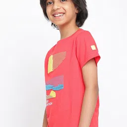 TALES & STORIES Boys Red Printed Applique T-shirt image 3