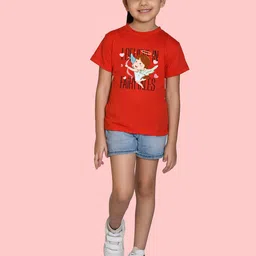 NUSYL Girls Printed Round Neck T-shirt image 3