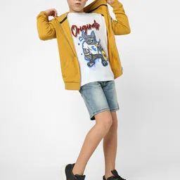 Jack & Jones Junior Boys Blue Washed Slim Fit Denim Shorts image 4