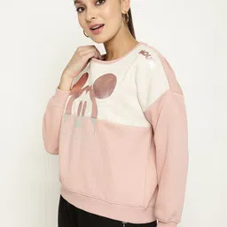 METTLE Women Mickey Mouse Printed Fleece Sweatshirt image 4