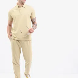 HIGHLANDER Men Popcorn Structured Regular Fit Polo Collar T-shirt-picture-20