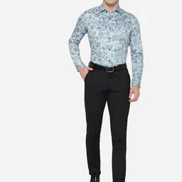 JB STUDIO Men Slim Fit Printed Pure Cotton Formal Shirt image 4