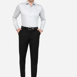 METAL Men Grey Classic Slim Fit Cotton Formal Shirt image 3