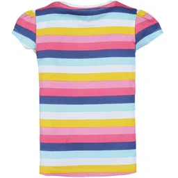 PLUM TREE Girls Pack of 2 Striped Puff Sleeves T-shirts image 2