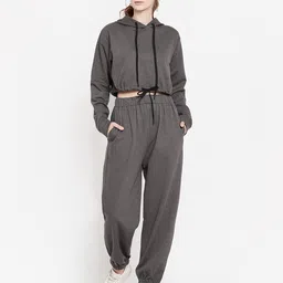 KLAS NOBL Women Grey Pure Cotton Sweatshirt image 5