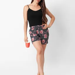 FashionRack Women Grey & Pink 2 Printed Lounge Shorts image 5