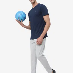 JADE BLUE Men Blue Slim Fit T-shirt image 5