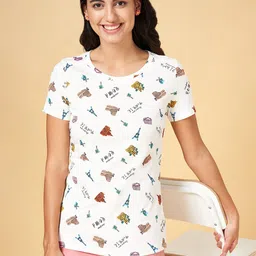 Honey by Pantaloons Conversational Printed Round Neck Cotton Regular T-shirt image 2