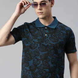 Kryptic Tropical Printed Polo Collar Cotton T-shirt image 4