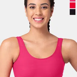 Tweens Pack Of 3 Full Coverage Cotton Workout Bra All Day Comfort-picture-16