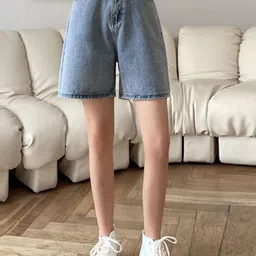 StyleCast x Revolte Women Washed Loose Fit High-Rise Denim Shorts Technology-picture-14