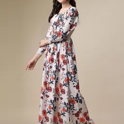 sheetal associates Women Fit and Flare Multicolor Maxi/Full Length Dress image 4