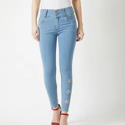 miss chase Women Skinny High Rise Light Blue Jeans-picture-16