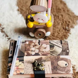 nizam handcraft Teddy Bear Printed Diary Notebook With Lock Clasp For Gift/Office A5 Diary 200 200 Pages image 2