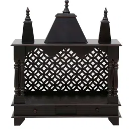 d'dass Dark Polish Sheesham & MDF Floor Rested Mandir Without Door image 2