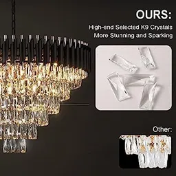 lk store crystal polish metal 600mm hanging pendant jhoomer Chandelier Ceiling Lamp image 3