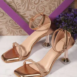 Carlton London Square Toe Closed Back Stiletto Heels Party Sandals image 2