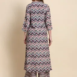 BAESD Chevron Printed V-Neck Three-Quarter Sleeves Top With Palazzo image 5