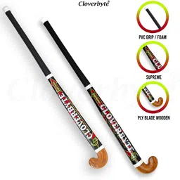 cloverbyte Supreme Red Practice Hockey Double Fiber Four Ply Handle Foam Grip Hockey Stick - 93.98 cm image 2