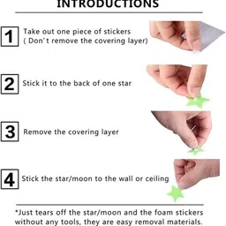 newvent 3 inch 50_pcs glowing multi star Glow in the Dark Sticker image 4