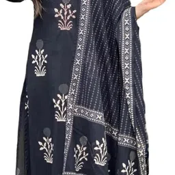 shree shyam traders Kurti Embroidered Kurta, Palazzo & Dupatta Set image 1